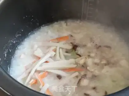 Make Seafood congee step 7