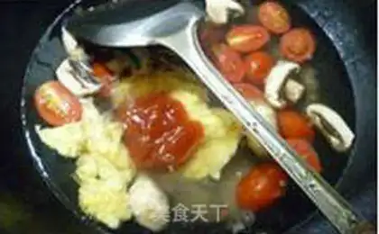 Make Holy fruit fried egg mushroom soup step 11