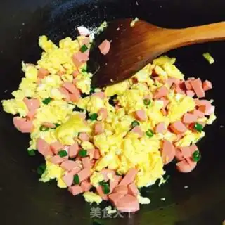 Make Ham eggs for rice step 4
