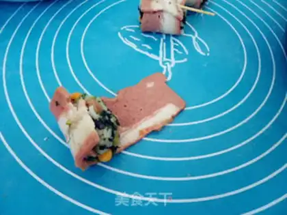 Make A cabbage bacon roll step 7