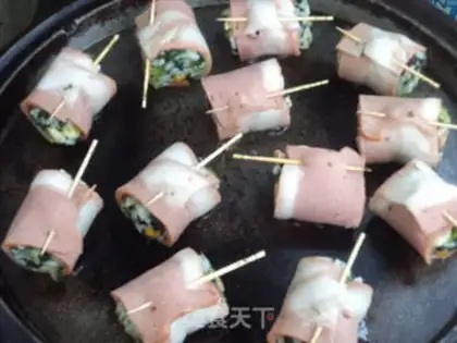 Make A cabbage bacon roll step 9