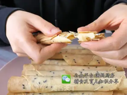 Make Sesame egg rolls step 11