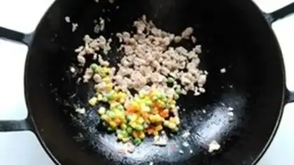 Make Meat rice cheese step 3