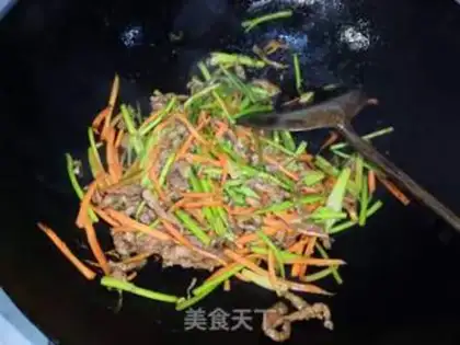 Make Sausage carrots, fried meat step 15