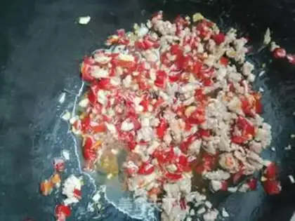 Make Pretzel meat and fried beans step 3