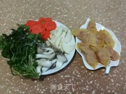 Make Frozen mushrooms and egg soup step 0