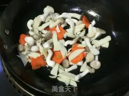 Make Frozen mushrooms and egg soup step 1