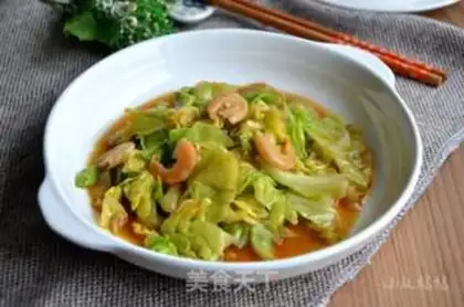 Make Pelican cabbage and shrimp step 7