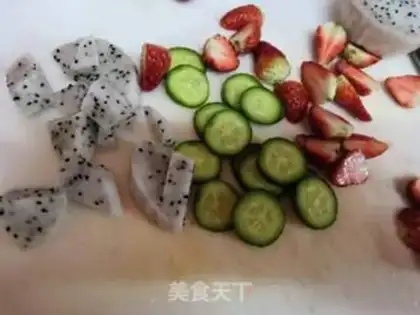 Make Strawberry flamingo yogurt salad step 0