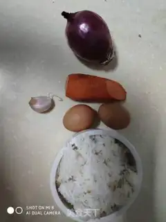 Make Onion egg fried rice step 0