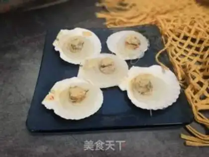 Make A garlic fan scallop step 4
