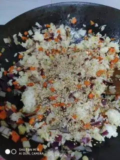 Make Onion egg fried rice step 7