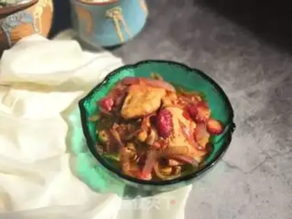 Make Onion fried tofu step 5