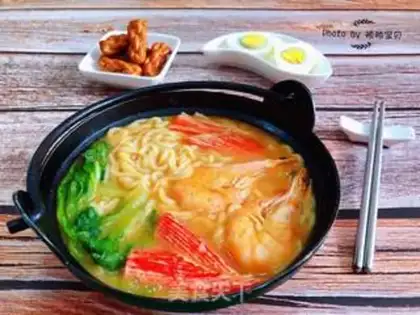 Make Seafood ramen step 7