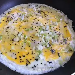 Make Egg sesame pancakes step 3