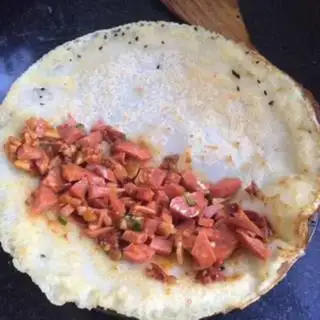 Make Egg sesame pancakes step 6
