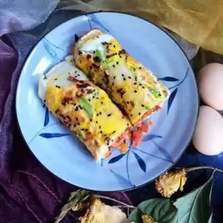 Make Egg sesame pancakes step 7