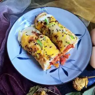 Make Egg sesame pancakes step 9