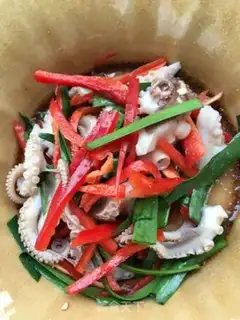 Make Cream pepper with octopus step 7