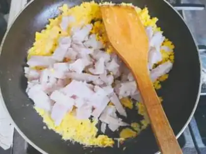 Make Salted egg potatoes step 7