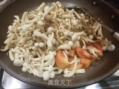 Make Fish cakes, tomatoes, mushrooms step 6