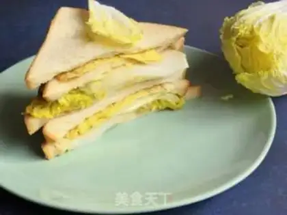 Make Big cabbage egg sandwich step 7