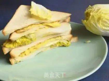 Make Big cabbage egg sandwich step 8
