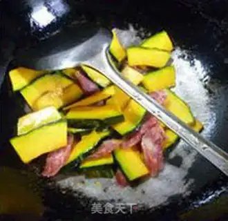 Make Sausage fried Japanese pumpkins step 5