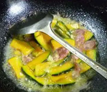 Make Sausage fried Japanese pumpkins step 6