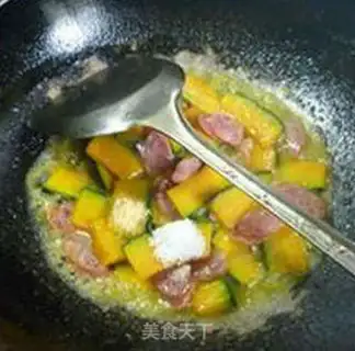 Make Sausage fried Japanese pumpkins step 7