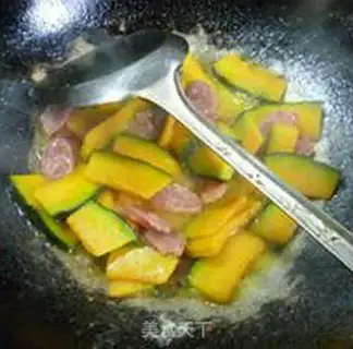 Make Sausage fried Japanese pumpkins step 8