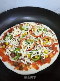 Make A pan of beef pizza step 9
