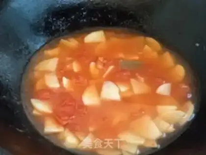 Make Potato tomato egg soup step 4