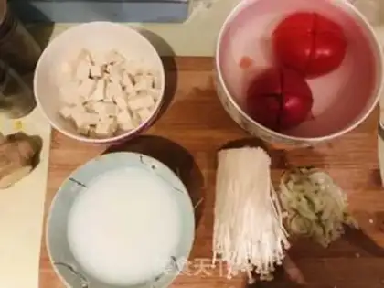 Make Tomato egg tofu step 0