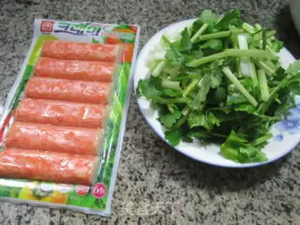 Make Crab sticks, celery step 0
