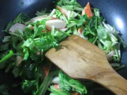 Make Crab sticks, celery step 2