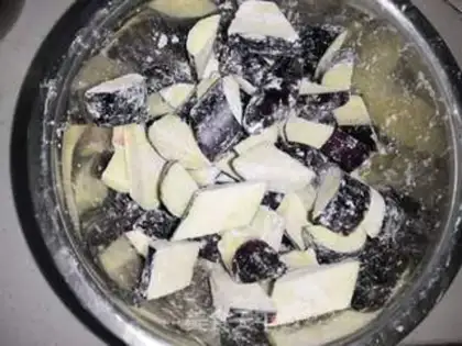 Make Dry bean petal eggplant step 2