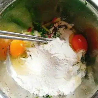 Make Vegetable pancakes step 2