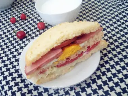 Make Egg ham sandwich step 13