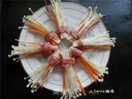 Make Flowers with expensive sausage mushrooms step 9