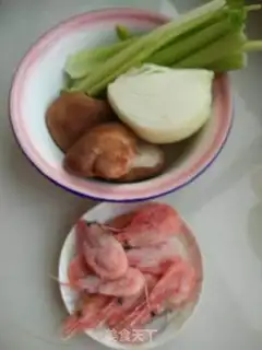 Make Fry mushroom celery shrimp step 0