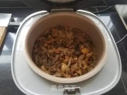 Make Pumpkin chicken leg rice step 7
