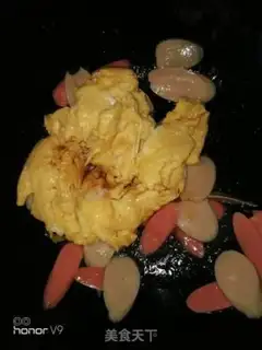 Make Ham sausage fried eggs step 5