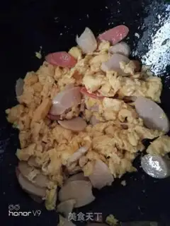 Make Ham sausage fried eggs step 6