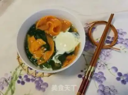 Make Spinach egg pumpkin noodles step 7