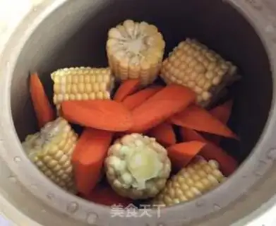 Make Corn carrots, bouquet soup step 3