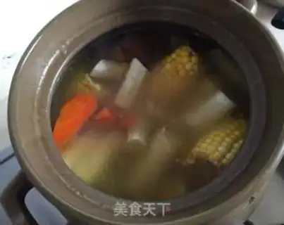 Make Corn carrots, bouquet soup step 5