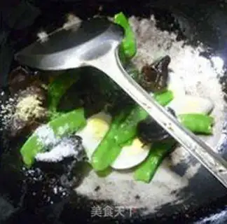 Make The quail egg, the black mollusk beans step 11