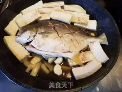Make Tofu-burned goldfish step 6