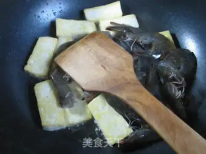 Make Old tofu burns shrimp step 3